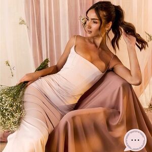 HOUSE OF CB 'Olivette' Crystal Satin Corset Maxi Dress, S